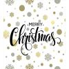 Ambesonne Christmas Duvet Cover Set, Merry Christmas Lettering on an Abstract Modern Snowflake Dot Pattern, Decorative 3 Piece Bedding Set with 2 Pillow Shams, King Size, Black Beige(Black Beige)