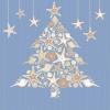 Ambesonne Christmas Duvet Cover Set, Nautical Elements Sea Life Theme with Noel Tree Winter Season, Decorative 3 Piece Bedding Set with 2 Pillow Shams, King Size, Beige Cream
