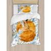 Ambesonne Christmas Duvet Cover Set, Vintage Merry Xmas Wreath Several Noel Yule and Ribbons Candles Bells Image, Decorative 3 Piece Bedding Set with 2 Pillow Shams, King Size, Red(Orange Blue Olive Green)