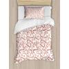 Ambesonne Christmas Duvet Cover Set, Vintage Merry Xmas Wreath Several Noel Yule and Ribbons Candles Bells Image, Decorative 3 Piece Bedding Set with 2 Pillow Shams, King Size, Red(Vermilion White)