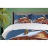 Ambesonne Christmas Duvet Cover Set, Vintage Merry Xmas Wreath Several Noel Yule and Ribbons Candles Bells Image, Decorative 3 Piece Bedding Set with 2 Pillow Shams, King Size, Red(Night Blue)