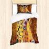 Ambesonne Christmas Duvet Cover Set, Vintage Merry Xmas Wreath Several Noel Yule and Ribbons Candles Bells Image, Decorative 3 Piece Bedding Set with 2 Pillow Shams, King Size, Red(Ginger Mustard Amber)