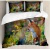 Ambesonne Christmas Duvet Cover Set, Watercolor Christmas Theme Fir Trees Abstract Silhouettes Illustration, Decorative 3 Piece Bedding Set with 2 Pillow Shams, Queen Size, Green Seafoam(Pale Brown White Green)