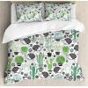 Ambesonne Christmas Duvet Cover Set, Watercolor Christmas Theme Fir Trees Abstract Silhouettes Illustration, Decorative 3 Piece Bedding Set with 2 Pillow Shams, Queen Size, Green Seafoam(White Green)