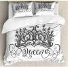 Ambesonne Christmas Duvet Cover Set, Watercolor Christmas Theme Fir Trees Abstract Silhouettes Illustration, Decorative 3 Piece Bedding Set with 2 Pillow Shams, Queen Size, Green Seafoam(White Charcoal)