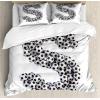 Ambesonne Christmas Duvet Cover Set, Watercolor Christmas Theme Fir Trees Abstract Silhouettes Illustration, Decorative 3 Piece Bedding Set with 2 Pillow Shams, Queen Size, Green Seafoam(White and Black)