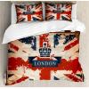 Ambesonne Christmas Duvet Cover Set, Watercolor Christmas Theme Fir Trees Abstract Silhouettes Illustration, Decorative 3 Piece Bedding Set with 2 Pillow Shams, Queen Size, Green Seafoam(Dark Blue Red Brown)