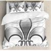 Ambesonne Christmas Duvet Cover Set, Watercolor Christmas Theme Fir Trees Abstract Silhouettes Illustration, Decorative 3 Piece Bedding Set with 2 Pillow Shams, Queen Size, Green Seafoam(White Silver)