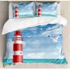Ambesonne Christmas Duvet Cover Set, Watercolor Christmas Theme Fir Trees Abstract Silhouettes Illustration, Decorative 3 Piece Bedding Set with 2 Pillow Shams, Queen Size, Green Seafoam(Vermilion Blue)