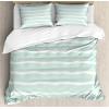 Ambesonne Christmas Duvet Cover Set, Watercolor Christmas Theme Fir Trees Abstract Silhouettes Illustration, Decorative 3 Piece Bedding Set with 2 Pillow Shams, Queen Size, Green Seafoam(Almond Green White)