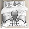 Ambesonne Christmas Duvet Cover Set, Watercolor Christmas Theme Fir Trees Abstract Silhouettes Illustration, Decorative 3 Piece Bedding Set with 2 Pillow Shams, Queen Size, Green Seafoam(White Silver)