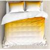 Ambesonne Christmas Duvet Cover Set, Watercolor Christmas Theme Fir Trees Abstract Silhouettes Illustration, Decorative 3 Piece Bedding Set with 2 Pillow Shams, Queen Size, Green Seafoam(Orange Yellow)