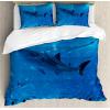 Ambesonne Christmas Duvet Cover Set, Watercolor Christmas Theme Fir Trees Abstract Silhouettes Illustration, Decorative 3 Piece Bedding Set with 2 Pillow Shams, Queen Size, Green Seafoam(Blue Black)