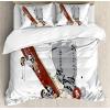Ambesonne Christmas Duvet Cover Set, Watercolor Christmas Theme Fir Trees Abstract Silhouettes Illustration, Decorative 3 Piece Bedding Set with 2 Pillow Shams, Queen Size, Green Seafoam(Brown and Cream)