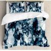 Ambesonne Christmas Duvet Cover Set, Watercolor Christmas Theme Fir Trees Abstract Silhouettes Illustration, Decorative 3 Piece Bedding Set with 2 Pillow Shams, Queen Size, Green Seafoam(Blue Pearl)