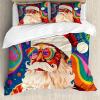 Ambesonne Christmas Duvet Cover Set, Watercolor Christmas Theme Fir Trees Abstract Silhouettes Illustration, Decorative 3 Piece Bedding Set with 2 Pillow Shams, Queen Size, Green Seafoam(Purple and Multicolor)