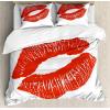 Ambesonne Christmas Duvet Cover Set, Watercolor Christmas Theme Fir Trees Abstract Silhouettes Illustration, Decorative 3 Piece Bedding Set with 2 Pillow Shams, Queen Size, Green Seafoam(Vermilion White)