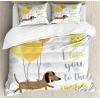 Ambesonne Christmas Duvet Cover Set, Watercolor Christmas Theme Fir Trees Abstract Silhouettes Illustration, Decorative 3 Piece Bedding Set with 2 Pillow Shams, Queen Size, Green Seafoam(Blue Grey Yellow Cocoa)