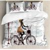 Ambesonne Christmas Duvet Cover Set, Watercolor Christmas Theme Fir Trees Abstract Silhouettes Illustration, Decorative 3 Piece Bedding Set with 2 Pillow Shams, Queen Size, Green Seafoam(Brown Chestnut Brown)