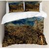 Ambesonne Christmas Duvet Cover Set, Watercolor Christmas Theme Fir Trees Abstract Silhouettes Illustration, Decorative 3 Piece Bedding Set with 2 Pillow Shams, Queen Size, Green Seafoam(Brown Green)