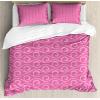 Ambesonne Christmas Duvet Cover Set, Watercolor Christmas Theme Fir Trees Abstract Silhouettes Illustration, Decorative 3 Piece Bedding Set with 2 Pillow Shams, Queen Size, Green Seafoam(Pink Pale Pink)
