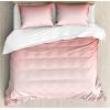 Ambesonne Christmas Duvet Cover Set, Watercolor Christmas Theme Fir Trees Abstract Silhouettes Illustration, Decorative 3 Piece Bedding Set with 2 Pillow Shams, Queen Size, Green Seafoam(Coral Rose)
