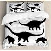 Ambesonne Christmas Duvet Cover Set, Watercolor Christmas Theme Fir Trees Abstract Silhouettes Illustration, Decorative 3 Piece Bedding Set with 2 Pillow Shams, Queen Size, Green Seafoam(Black Off White)
