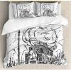 Ambesonne Christmas Duvet Cover Set, Watercolor Christmas Theme Fir Trees Abstract Silhouettes Illustration, Decorative 3 Piece Bedding Set with 2 Pillow Shams, Queen Size, Green Seafoam(White Pale Black)