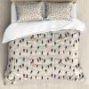 Ambesonne Christmas Duvet Cover Set, Watercolor Christmas Theme Fir Trees Abstract Silhouettes Illustration, Decorative 3 Piece Bedding Set with 2 Pillow Shams, Queen Size, Green Seafoam(Eggshell Teal and Mustard)