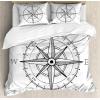 Ambesonne Christmas Duvet Cover Set, Watercolor Christmas Theme Fir Trees Abstract Silhouettes Illustration, Decorative 3 Piece Bedding Set with 2 Pillow Shams, Queen Size, Green Seafoam(Off White)