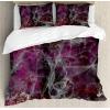 Ambesonne Christmas Duvet Cover Set, Watercolor Christmas Theme Fir Trees Abstract Silhouettes Illustration, Decorative 3 Piece Bedding Set with 2 Pillow Shams, Queen Size, Green Seafoam(Charcoal Grey Magenta)
