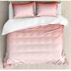 Ambesonne Christmas Duvet Cover Set, Watercolor Christmas Theme Fir Trees Abstract Silhouettes Illustration, Decorative 3 Piece Bedding Set with 2 Pillow Shams, Queen Size, Green Seafoam(Coral Rose)