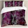 Ambesonne Christmas Duvet Cover Set, Watercolor Christmas Theme Fir Trees Abstract Silhouettes Illustration, Decorative 3 Piece Bedding Set with 2 Pillow Shams, Queen Size, Green Seafoam(Charcoal Grey Magenta)