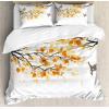 Ambesonne Christmas Duvet Cover Set, Watercolor Christmas Theme Fir Trees Abstract Silhouettes Illustration, Decorative 3 Piece Bedding Set with 2 Pillow Shams, Queen Size, Green Seafoam(Yellow Cream)