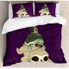 Ambesonne Christmas Duvet Cover Set, Watercolor Christmas Theme Fir Trees Abstract Silhouettes Illustration, Decorative 3 Piece Bedding Set with 2 Pillow Shams, Queen Size, Green Seafoam(Purple)