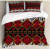 Ambesonne Christmas Duvet Cover Set, Watercolor Christmas Theme Fir Trees Abstract Silhouettes Illustration, Decorative 3 Piece Bedding Set with 2 Pillow Shams, Queen Size, Green Seafoam(Red Brown)