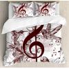 Ambesonne Christmas Duvet Cover Set, Watercolor Christmas Theme Fir Trees Abstract Silhouettes Illustration, Decorative 3 Piece Bedding Set with 2 Pillow Shams, Queen Size, Green Seafoam(Chesnut White)
