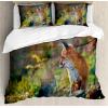 Ambesonne Christmas Duvet Cover Set, Watercolor Christmas Theme Fir Trees Abstract Silhouettes Illustration, Decorative 3 Piece Bedding Set with 2 Pillow Shams, Queen Size, Green Seafoam(Pale Brown White Green)