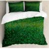 Ambesonne Christmas Duvet Cover Set, Watercolor Christmas Theme Fir Trees Abstract Silhouettes Illustration, Decorative 3 Piece Bedding Set with 2 Pillow Shams, Queen Size, Green Seafoam(Emerald Green)