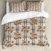 Ambesonne Christmas Duvet Cover Set, Watercolor Christmas Theme Fir Trees Abstract Silhouettes Illustration, Decorative 3 Piece Bedding Set with 2 Pillow Shams, Queen Size, Green Seafoam(Pale Grey Apricot Brown)