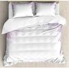 Ambesonne Christmas Duvet Cover Set, Watercolor Christmas Theme Fir Trees Abstract Silhouettes Illustration, Decorative 3 Piece Bedding Set with 2 Pillow Shams, Queen Size, Green Seafoam(Pale Mauve Lavender)