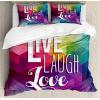 Ambesonne Christmas Duvet Cover Set, Watercolor Christmas Theme Fir Trees Abstract Silhouettes Illustration, Decorative 3 Piece Bedding Set with 2 Pillow Shams, Queen Size, Green Seafoam(Magenta Teal)