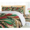 Ambesonne Christmas Duvet Cover Set, Xmas Baubles on Snow with Snowflakes Ice Holiday Humanitarian Artwork Illustration, Decorative 3 Piece Bedding Set with 2 Pillow Shams, Queen Size, White Red(Green Ecru Vermilion)