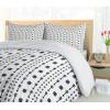 Ambesonne Christmas Duvet Cover Set, Xmas Baubles on Snow with Snowflakes Ice Holiday Humanitarian Artwork Illustration, Decorative 3 Piece Bedding Set with 2 Pillow Shams, Queen Size, White Red(Dark Black)