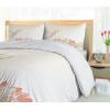 Ambesonne Christmas Duvet Cover Set, Xmas Baubles on Snow with Snowflakes Ice Holiday Humanitarian Artwork Illustration, Decorative 3 Piece Bedding Set with 2 Pillow Shams, Queen Size, White Red(Cream Peach Coral)
