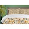 Ambesonne Christmas Duvet Cover Set, Xmas Baubles on Snow with Snowflakes Ice Holiday Humanitarian Artwork Illustration, Decorative 3 Piece Bedding Set with 2 Pillow Shams, Queen Size, White Red(Amber Paprika and Slate Blue)