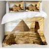 Ambesonne Christmas Duvet Cover Set, Xmas Baubles on Snow with Snowflakes Ice Holiday Humanitarian Artwork Illustration, Decorative 3 Piece Bedding Set with 2 Pillow Shams, Queen Size, White Red(Sand Beige)
