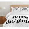 Ambesonne Christmas Duvet Cover Set, Xmas Baubles on Snow with Snowflakes Ice Holiday Humanitarian Artwork Illustration, Decorative 3 Piece Bedding Set with 2 Pillow Shams, Queen Size, White Red(Black)