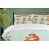 Ambesonne Christmas Duvet Cover Set, Xmas Baubles on Snow with Snowflakes Ice Holiday Humanitarian Artwork Illustration, Decorative 3 Piece Bedding Set with 2 Pillow Shams, Queen Size, White Red(Blue Orange)
