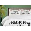 Ambesonne Christmas Duvet Cover Set, Xmas Baubles on Snow with Snowflakes Ice Holiday Humanitarian Artwork Illustration, Decorative 3 Piece Bedding Set with 2 Pillow Shams, Queen Size, White Red(Black)